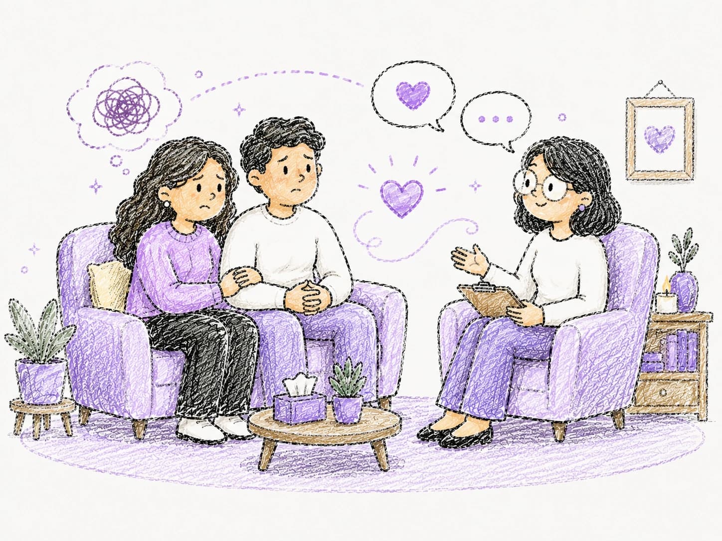 Couples Counseling therapy illustration